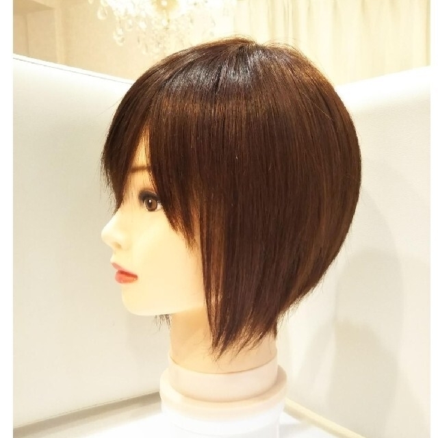 レミー人毛100%ウィッグ横流し前髪❣️宇多田ヒカル✨艶髪!前下がり美人ショート