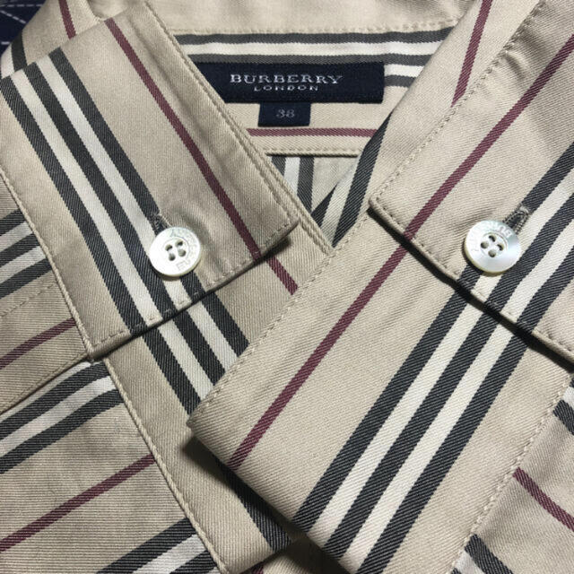 BURBERRY(バーバリー)の【美品】バーバリー ロンドン 定番色 七分袖 ストライプ シャツ ブラウス 38 レディースのトップス(シャツ/ブラウス(長袖/七分))の商品写真