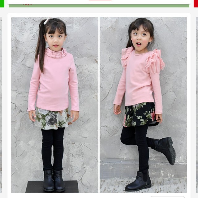 韓国こども服Bee 花柄スカッツ 120cm キッズ/ベビー/マタニティのキッズ服女の子用(90cm~)(スカート)の商品写真