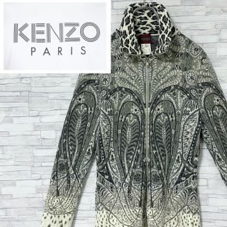 ケンゾー(KENZO)の【イタリア製】KENZO ケンゾー　ジップニット・セーター　総柄　L(ニット/セーター)