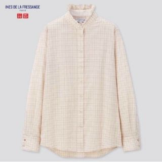 ユニクロ(UNIQLO)のUNIQLO　　フリルシャツ　S(シャツ/ブラウス(長袖/七分))