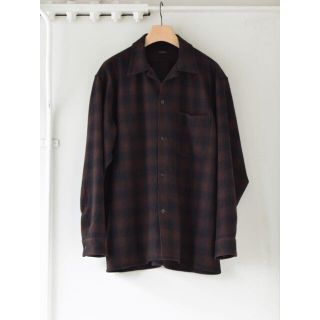 COMOLI - comoli ウールチェック オープンカラーシャツの通販 by