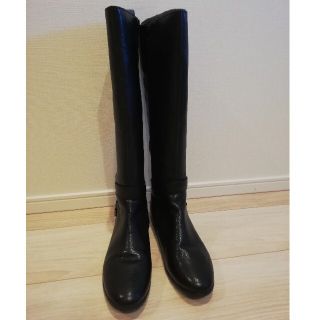 ナインウエスト(NINE WEST)の本革 NINE WEST ロングブーツ ブラック 24.5cm(ブーツ)