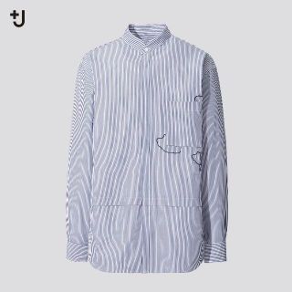 ユニクロ(UNIQLO)の完売品！＋J ジルサンダー　スーピマコットン オーバーサイズシャツ （長袖・雲）(シャツ)