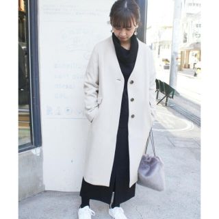 スローブイエナ(SLOBE IENA)の【SLOBE IENA】ノーカラーコート　　　　❤️12/25までお値下げ❤️(ロングコート)