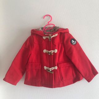 プチバトー(PETIT BATEAU)のプチバトー　ダッフルコート　赤　3ans(コート)