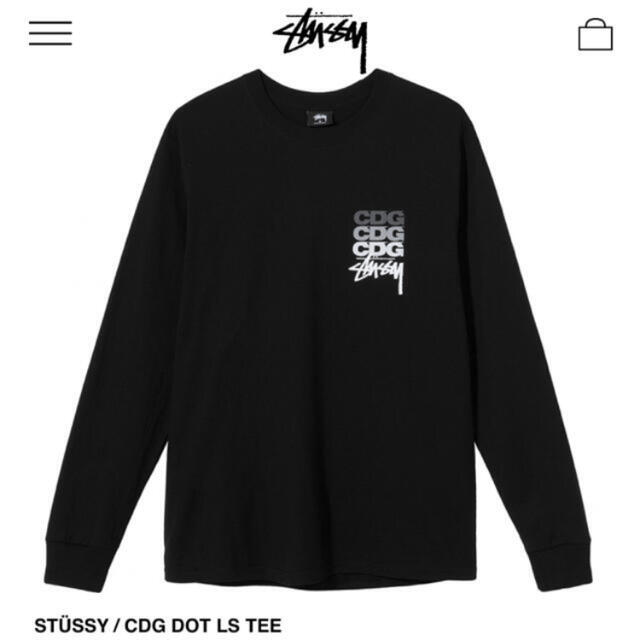 CDG x Stussy Dot L/S Tee 黒 S