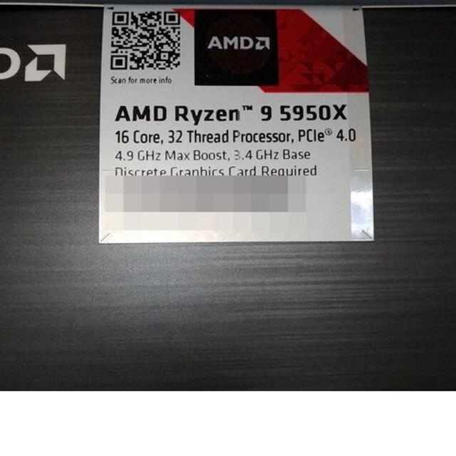 新品保証付 未開封　AMD Ryzen 9 5950X CPU スマホ/家電/カメラのPC/タブレット(PCパーツ)の商品写真