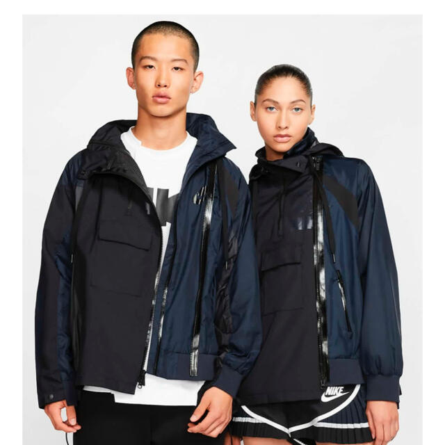 nike sacai hooded anorak jacket M navyジャケット/アウター