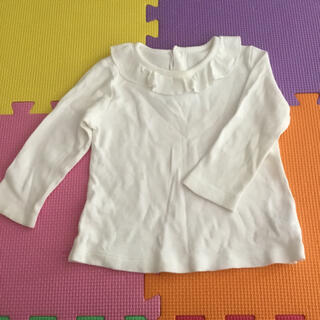 ユニクロ(UNIQLO)のユニクロ 女の子 白 ロンT トップス 80 長袖シャツ インナー ベビー服(シャツ/カットソー)