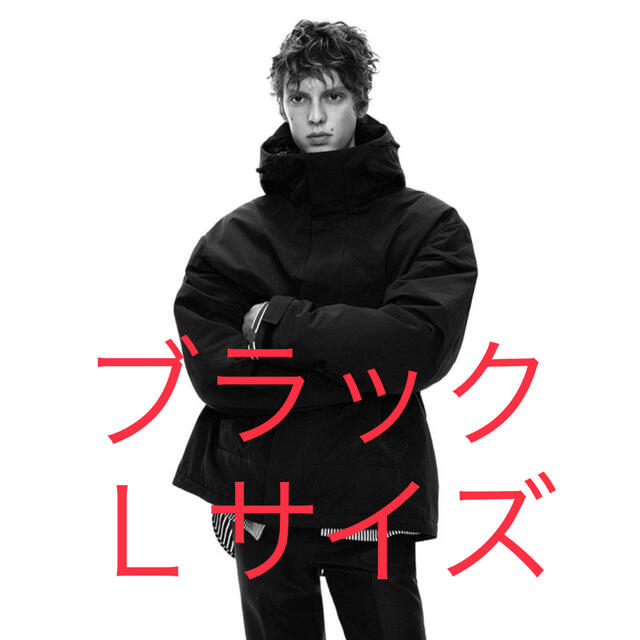 +J ハイブリッドダウンオーバーサイズパーカ Black L