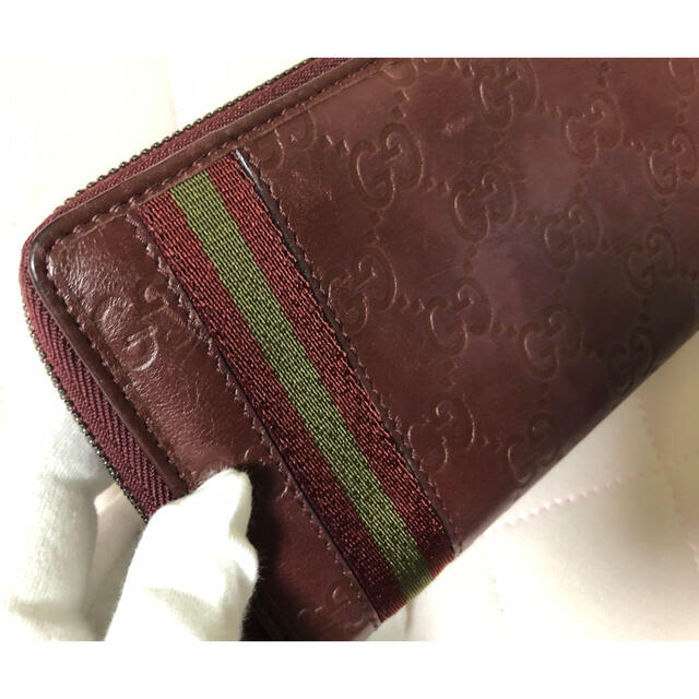 Gucci(グッチ)の【美品】GUCCIグッチ長財布 GG柄ボルドー ラウンドファスナー2835 レディースのファッション小物(財布)の商品写真