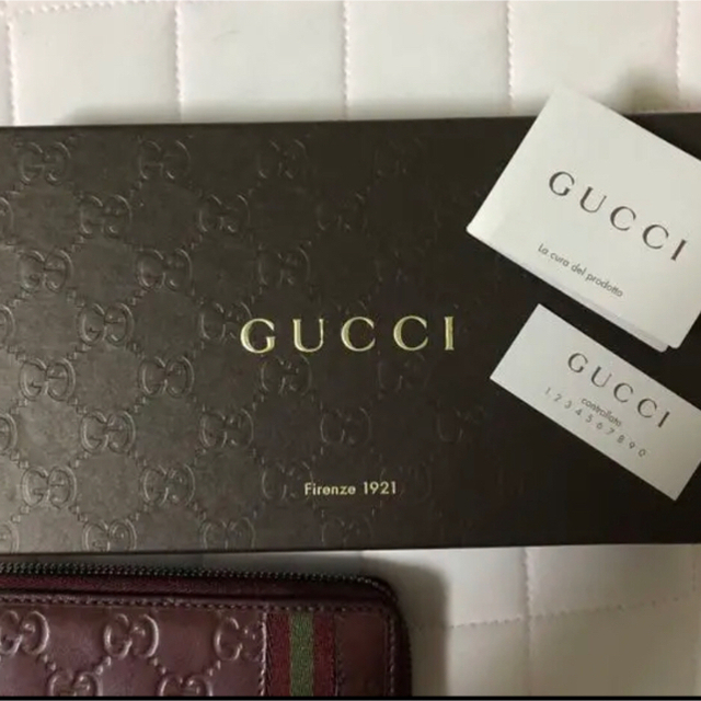 Gucci(グッチ)の【美品】GUCCIグッチ長財布 GG柄ボルドー ラウンドファスナー2835 レディースのファッション小物(財布)の商品写真