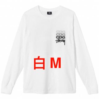 ステューシー(STUSSY)のCDG x Stussy Dot L/S Tee 白M (Tシャツ/カットソー(七分/長袖))