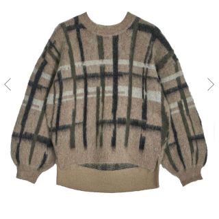 アメリヴィンテージ(Ameri VINTAGE)のameri アメリ新品 PAINT CHECK FLUFFY KNIT(ニット/セーター)