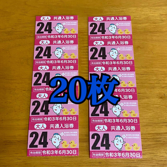 東京都共通入浴券 大人 20枚 チケットの施設利用券(その他)の商品写真