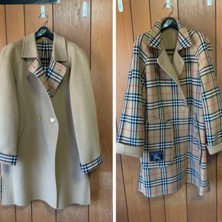 バーバリー(BURBERRY)のバーバリーコート　ダブルフェイス　リバーシブル　ノバチェック　カシミヤウール(ロングコート)