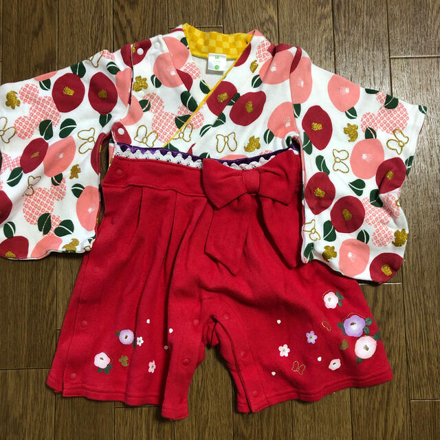 アカチャンホンポ(アカチャンホンポ)のミニーちゃんの袴ロンパース キッズ/ベビー/マタニティのベビー服(~85cm)(和服/着物)の商品写真