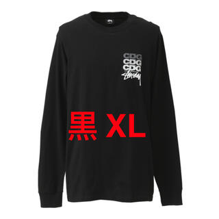 ステューシー(STUSSY)のSTUSSY / CDG DOT LS TEE 黒 XL(Tシャツ/カットソー(七分/長袖))