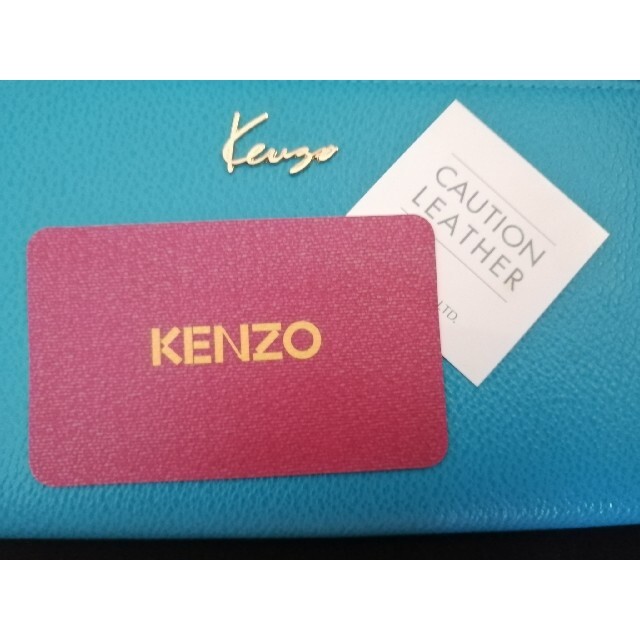 ケンゾー　kenzo 長財布　ブルー　革　花柄　未使用