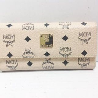 エムシーエム(MCM)のエムシーエム 長財布 - ピンクベージュ×黒(財布)