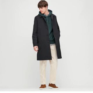 ユニクロ(UNIQLO)のユニクロ　2WAY ステンカラーコート　ブラック　S(ステンカラーコート)