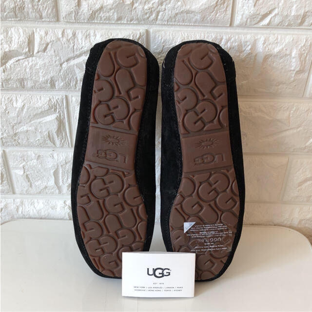 UGG アンスレー アグ ムートン モカシン ブラック US7 24センチ