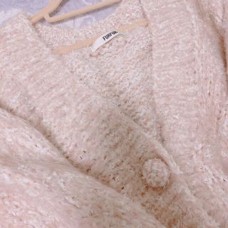 新品タグ付き 定価12600 furfur ニットカーディガン ボンボンゆったり