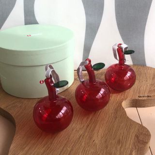 イッタラ(iittala)の新品 3個セット iittala イッタラ りんご クリスマス オーナメント(置物)