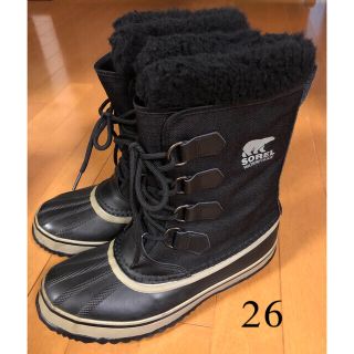 ソレル(SOREL)のSORELソレル　スノーブーツ　黒　26センチ　美品(ブーツ)