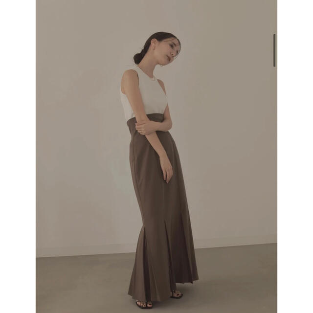 louren mermaid pleats skirt brown S