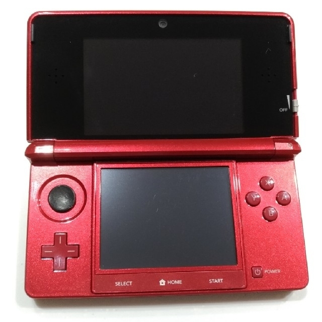 ニンテンドー3DS(ニンテンドー3DS)のニンテンドー3DS本体 メタリックレッド エンタメ/ホビーのゲームソフト/ゲーム機本体(携帯用ゲーム機本体)の商品写真