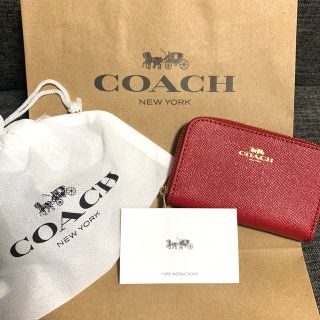 コーチ(COACH)のCOACH コインケース 小銭入れ レッド レザー(コインケース)