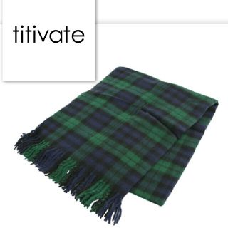 ティティベイト(titivate)の【新品】titivate 大判 ストール マフラー グリーン×ネイビー(マフラー/ショール)