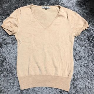 プロポーションボディドレッシング(PROPORTION BODY DRESSING)の【美品】ボディドレッシング プロポーション 半袖ニット M ベージュ(ニット/セーター)