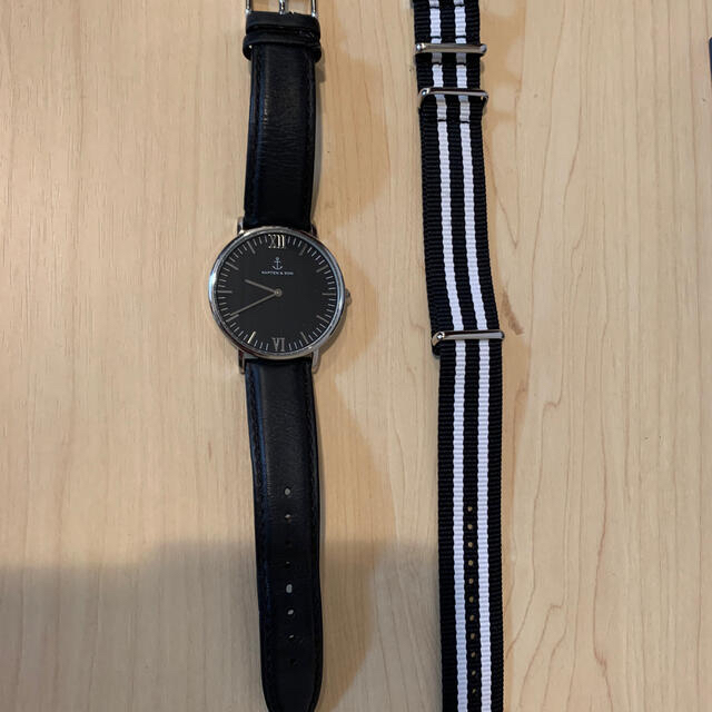 KAPTAIN&SON  CAMPINA SILVER "ALL BLACK" メンズの時計(レザーベルト)の商品写真