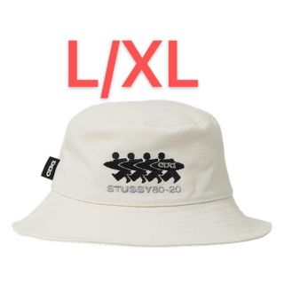 ステューシー(STUSSY)のCDG X STUSSY Bucket Hat  白 L/XL(ハット)