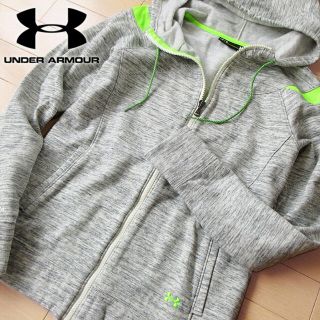 アンダーアーマー(UNDER ARMOUR)の美品 Lサイズ アンダーアーマー レディース 裏起毛 パーカージャケット(パーカー)