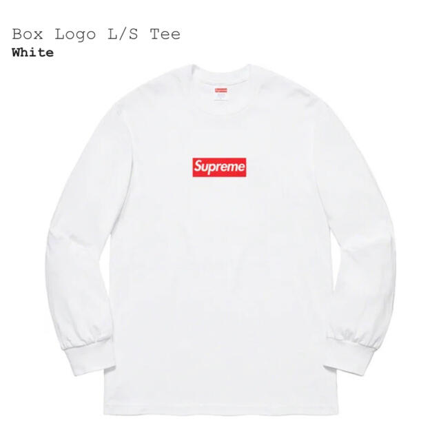 希少XL Supreme  Box Logo L/S Tee White