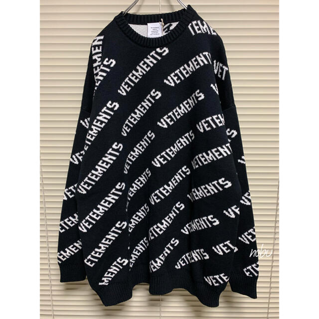 新品 FW20【 VETEMENTS 】ALLOVER LOGO KNIT S