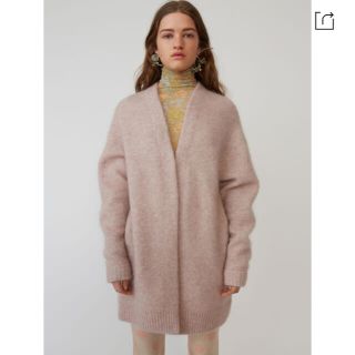 アクネ(ACNE)のacne studios ピンク モヘアカーディガン(カーディガン)