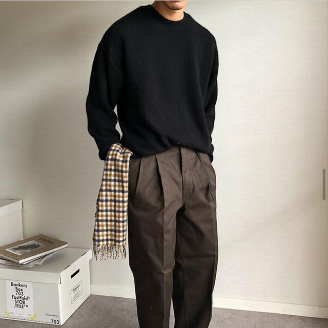 ユニクロU 2019AW ワイドフィットタックテーパードパンツ