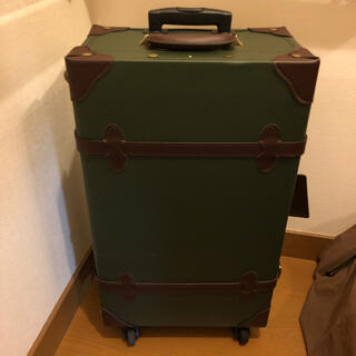 りこ様専用　スーツケース　キャリーバッグ　ダークグリーン　チェック　中古品(スーツケース/キャリーバッグ)