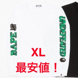 アベイシングエイプ(A BATHING APE)のUNDEFEATED BAPE コラボ Tシャツ ロンＴ エイプ  APE(Tシャツ/カットソー(七分/長袖))