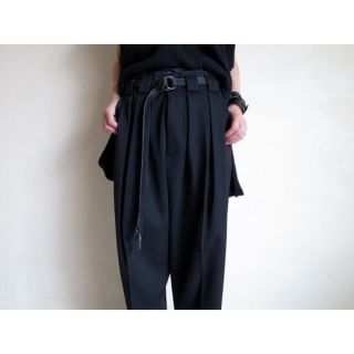 サンシー(SUNSEA)のstein DOUBLE WIDE TROUSER・BLACK(スラックス)