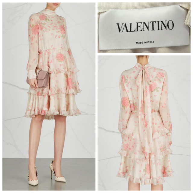 VALENTINO(ヴァレンティノ)のご専用です【VALENTINO】ローズリエディションプリントドレス レディースのワンピース(ひざ丈ワンピース)の商品写真