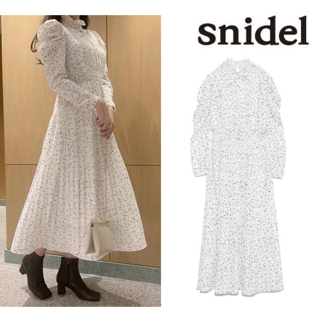 美品♡snidel パフスリプリントワンピース レディース ワンピース