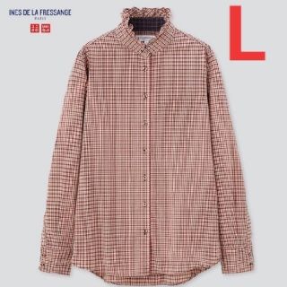 ユニクロ(UNIQLO)のUNIQLO ユニクロ　イネス　コットンフリルシャツ　紗栄子さん着用(シャツ/ブラウス(長袖/七分))