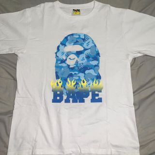 アベイシングエイプ(A BATHING APE)のBape TシャツLサイズ フレイム柄(Tシャツ/カットソー(半袖/袖なし))