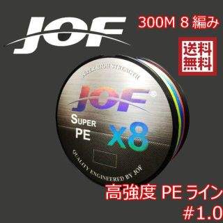 PEライン 0.8号 300m マルチカラー 釣り糸 8本撚り 高強度(釣り糸/ライン)